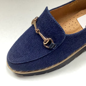 SP24 1936  Sofia2 Classic Denim Chained Wedged Loafer (193680-1)