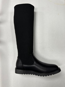 FW24 Lolit Tall All Black Knitted Boot NX-G11