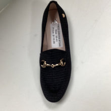 Load image into Gallery viewer, SALE FW23 Venettini Rian Black Weave Gold Chain Slip On
