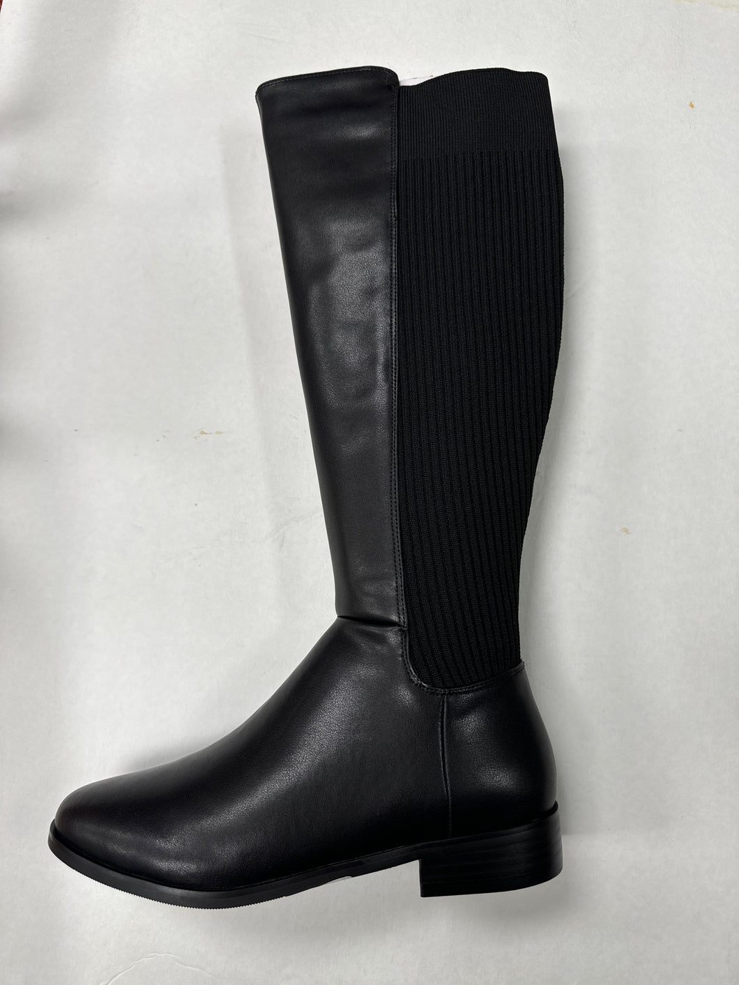 FW24 Lolit Leather/Ribbed Zipper Tall Boot NX-G7