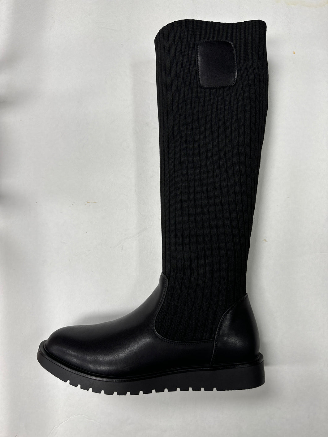 FW24 Lolit Tall All Black Knitted Boot NX-G11