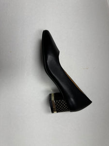 FW24 1936  Plain Shoe Embellished Fabric Heel (50118-26)