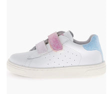 Cargar imagen en el visor de la galería, SALE SP26  Naturino Hasselt White with Pastel Multi VL Double Strap (Hook &amp; Loop) Sneaker
