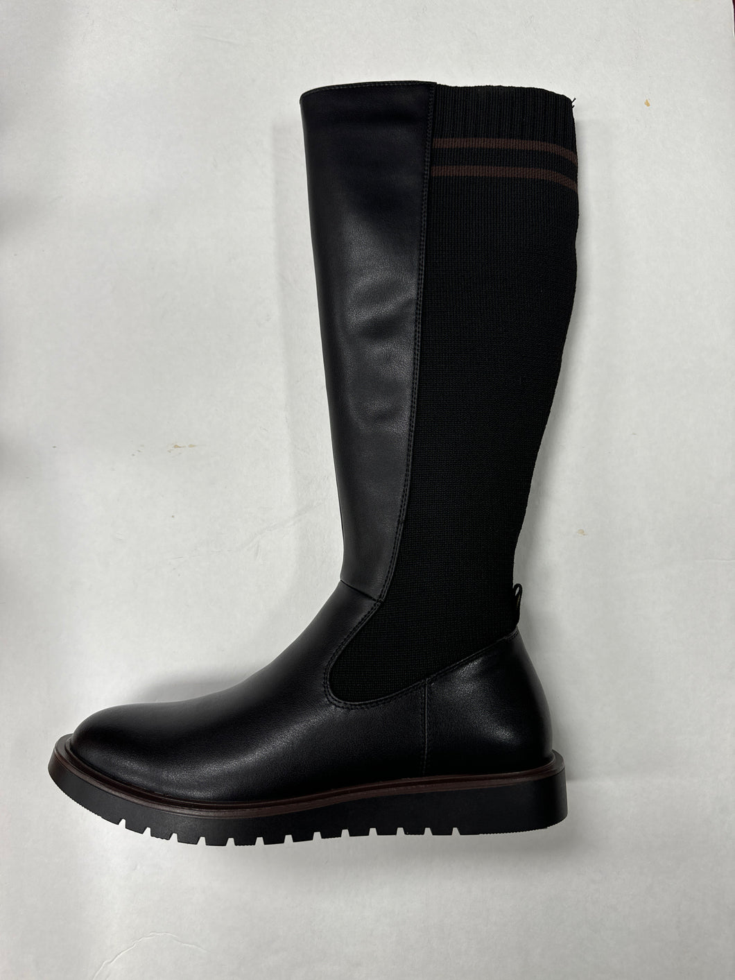 FW24 Lolit Tall Leather/Knitted Zipper Boot NX-G3