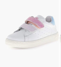 Cargar imagen en el visor de la galería, SALE SP26  Naturino Hasselt White with Pastel Multi VL Double Strap (Hook &amp; Loop) Sneaker
