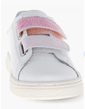 Cargar imagen en el visor de la galería, SALE SP26  Naturino Hasselt White with Pastel Multi VL Double Strap (Hook &amp; Loop) Sneaker
