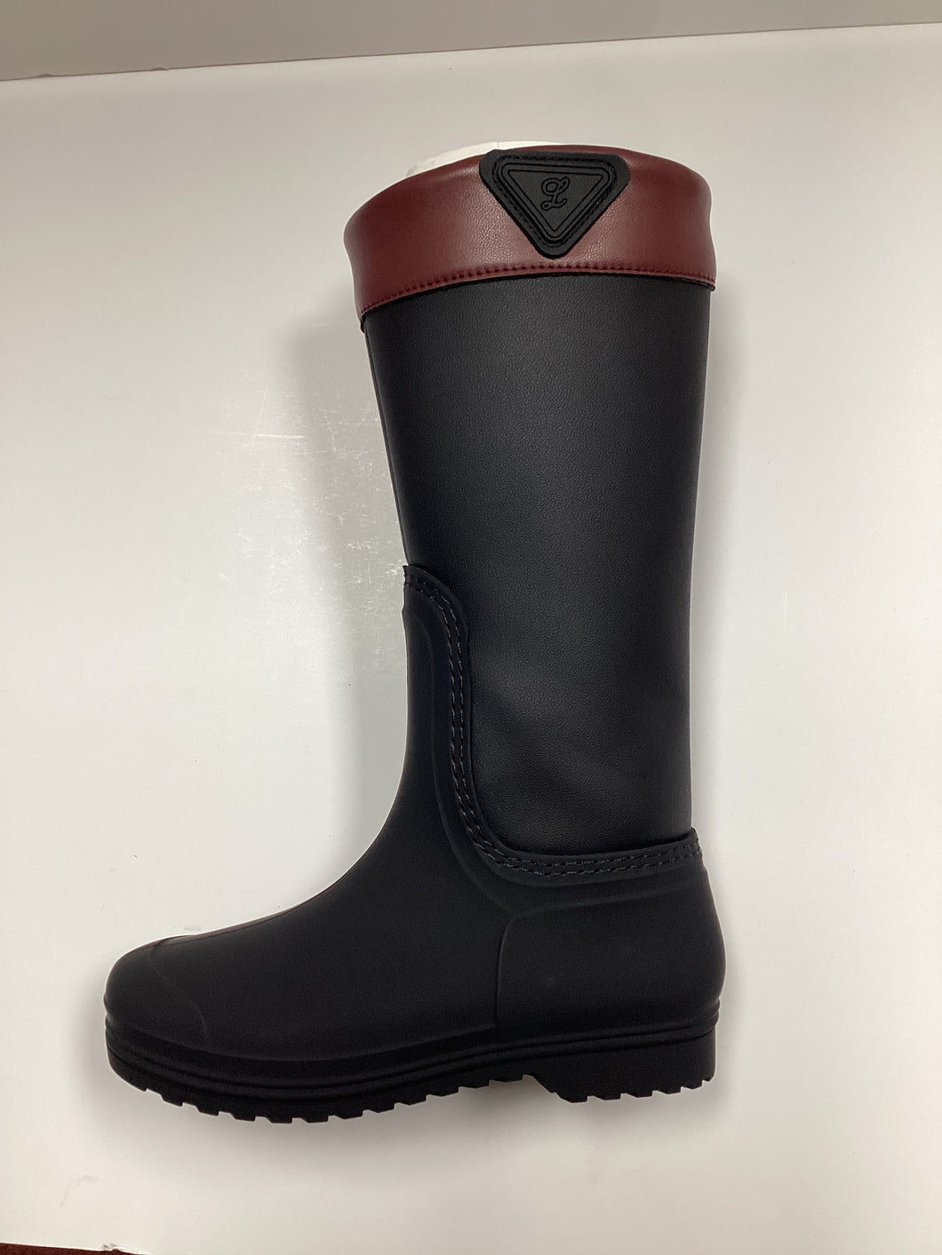 FW25 Lolit Leather Black/Bordo Cuff Winter Boot WB-107