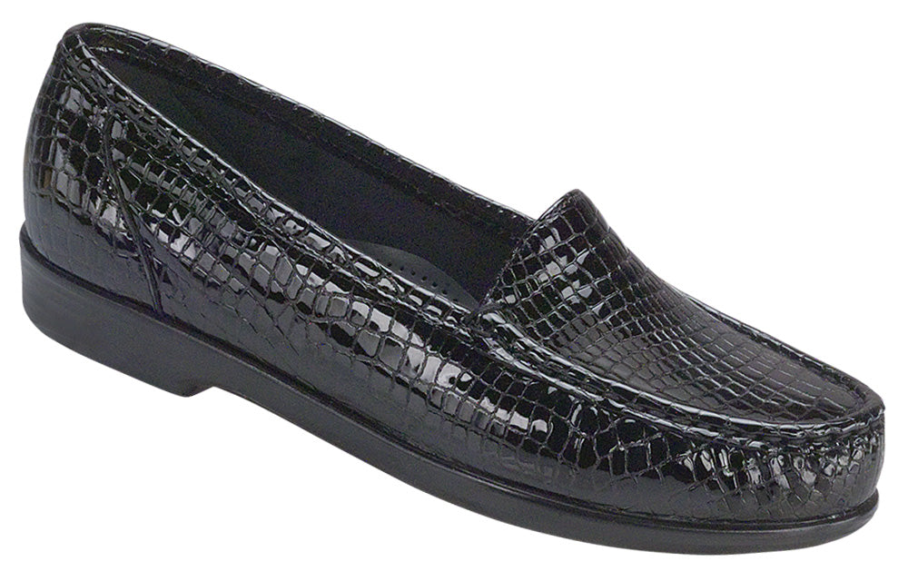 SAS Womens Simplify Black Croc Slip On
