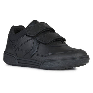 Geox J Poseido All Black Flat Velcro Sneaker