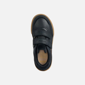 FW23 Geox J Poseido Black/Cognac Double Velcro Round Toe Sneaker J16BCC