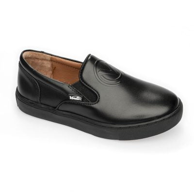 FW23 Venettini Skylar Black/Black Leather Slip On Sneaker