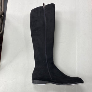 Lolit  F2109 Black Suede Boot White Stitching
