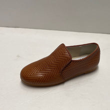 Load image into Gallery viewer, SALE Boutaccelli Crew Tan Herringbone Print High Front Slipon Shoe
