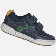 Geox J Poseido Flat Round Toe Velcro Sneaker